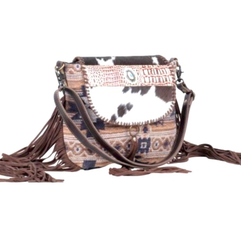 Myra Bag Leather Fringe Concho shoulder bag